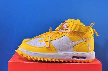 Кросівки Nike X Off-White&trade; Air Force 1 Mid Sp Lthr Yellow/White DR0500-101 DR0500-101 фото